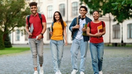 a group of young people walking together