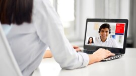 Woman and her tutor during an online session